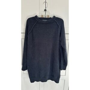 Hudson‎ Gray Charcoal Grey Fuzzy Popcorn Knit Crew Neck Sweater  Medium